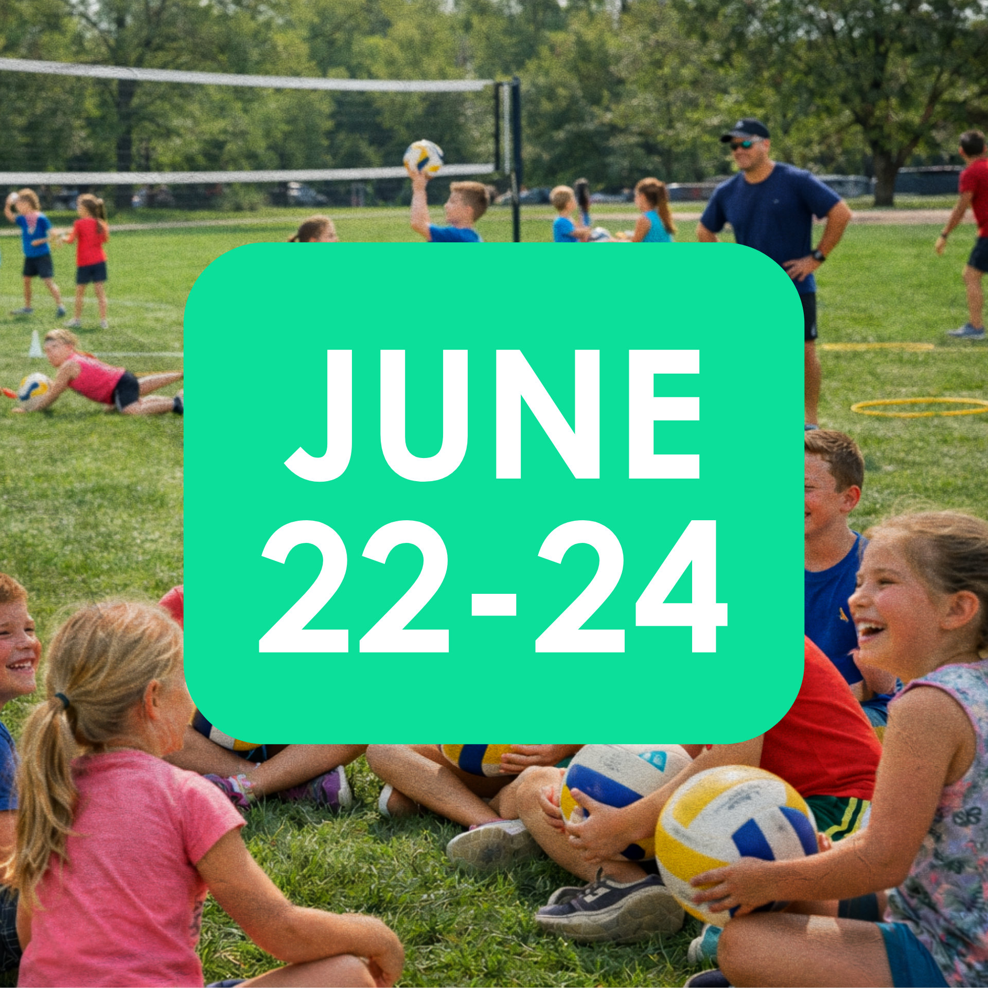 JUNE 22-24 | Beginner Volleyball Camp (Ages 6–10)