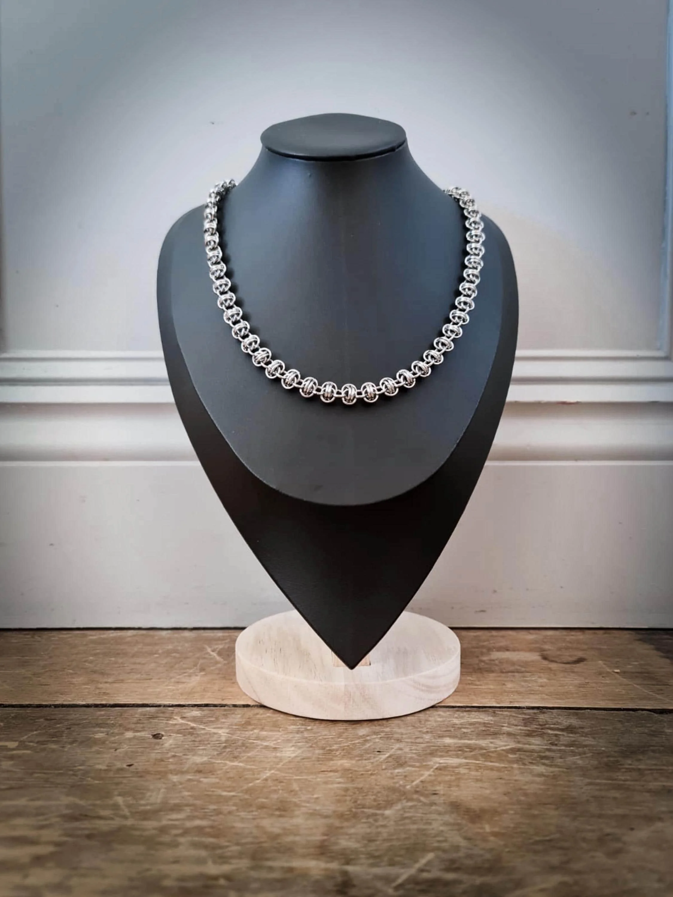 Barrel Weave Chainmail Necklace 10mm
