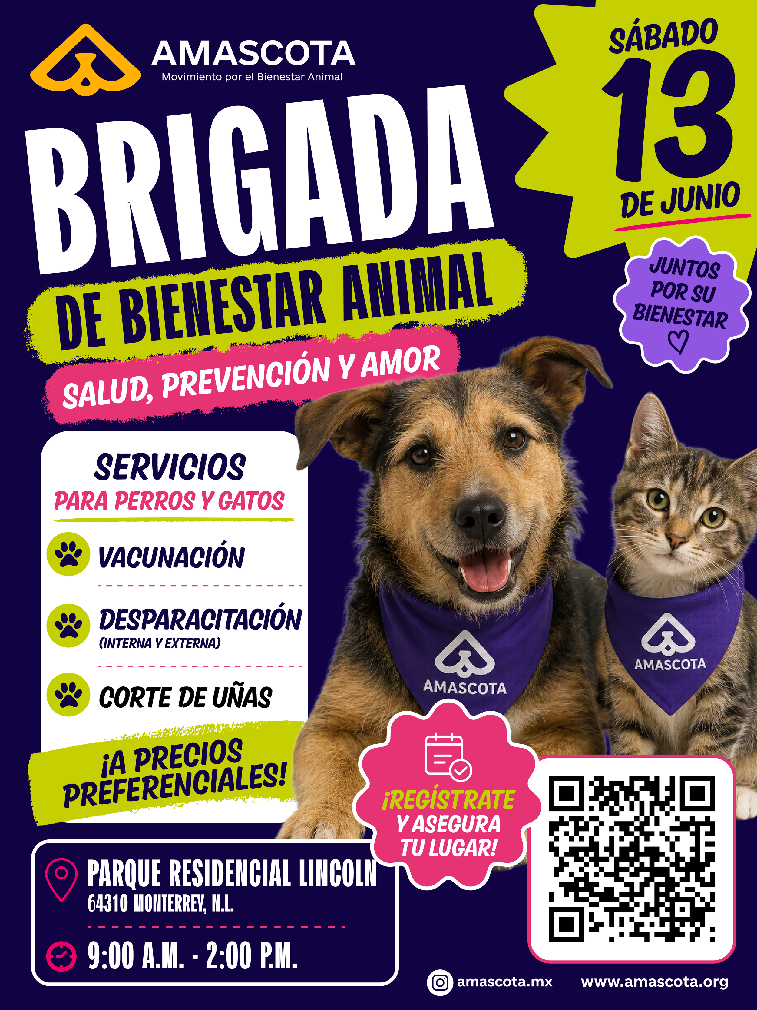 Brigada de Bienestar Animal | Sábado 13 de Junio Colonia Residencial Lincoln