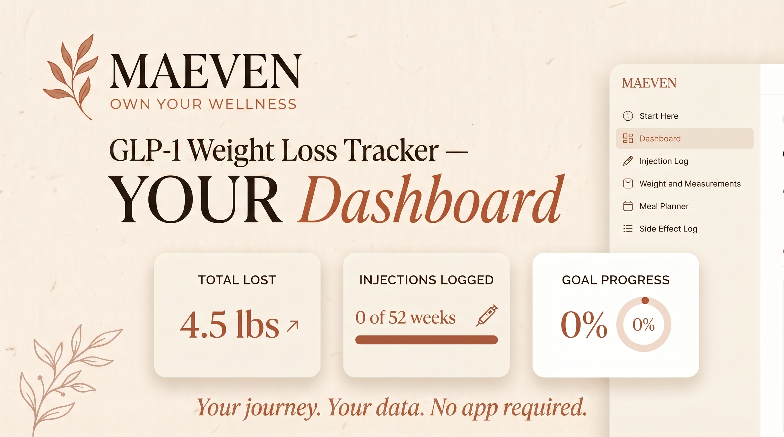 GLP-1 Weight Loss Tracker — HTML + Google Sheets + Excel