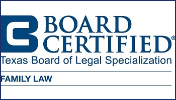 Eric LaFleur's Texas Board of Legal Specialization Family Law certification badge with the text 'BOARD CERTIFIED' and 'FAMILY LAW'.