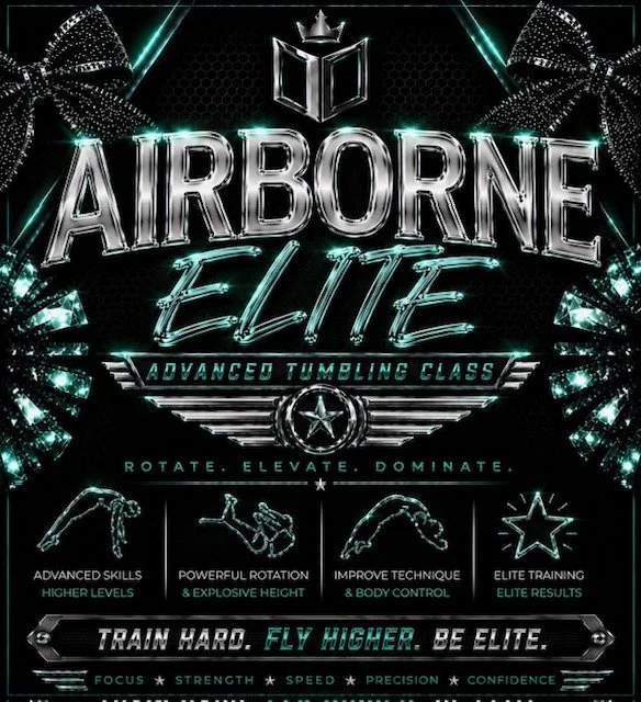Airborne Elite (Advanced Tumbling: Tucks, Layouts, Fulls) WEDNESDAY NIGHTS 8:00-9:00pm