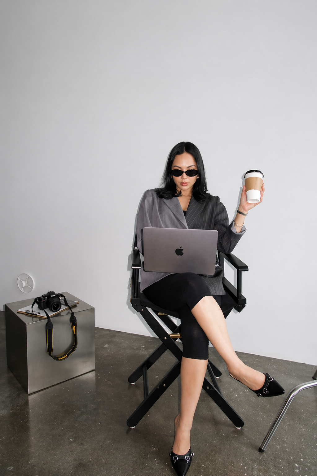 Bianca, certified Squarespace Expert and founder of Blue Space, in her Los Angeles studio