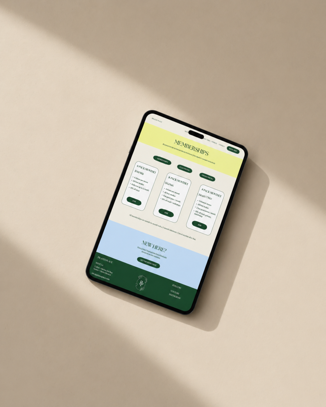 Custom Squarespace website for a beauty brand in Los Angeles, designed by Blue Space