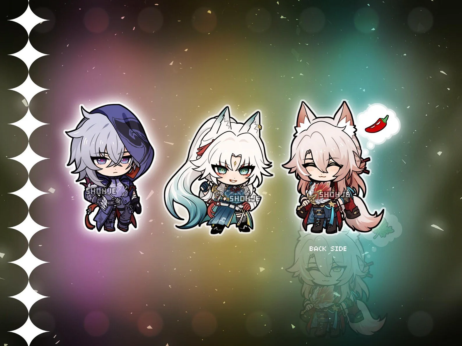 HONKAI star rail keychain charms - moze feixiao jiaoqiu // fan art merch