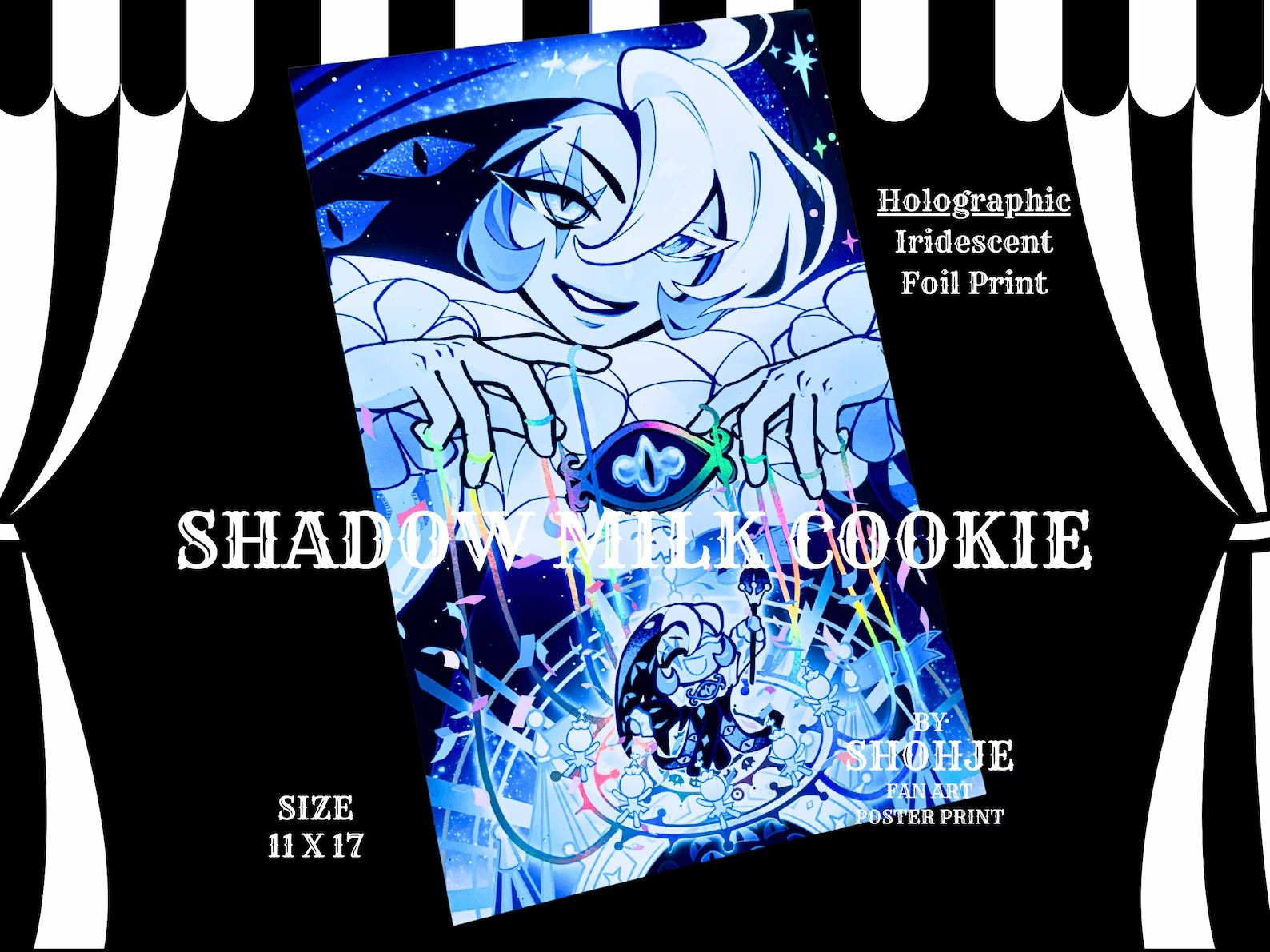 COOKIE - shadow milk - 11x17 iridescent foil print (fan art merch)