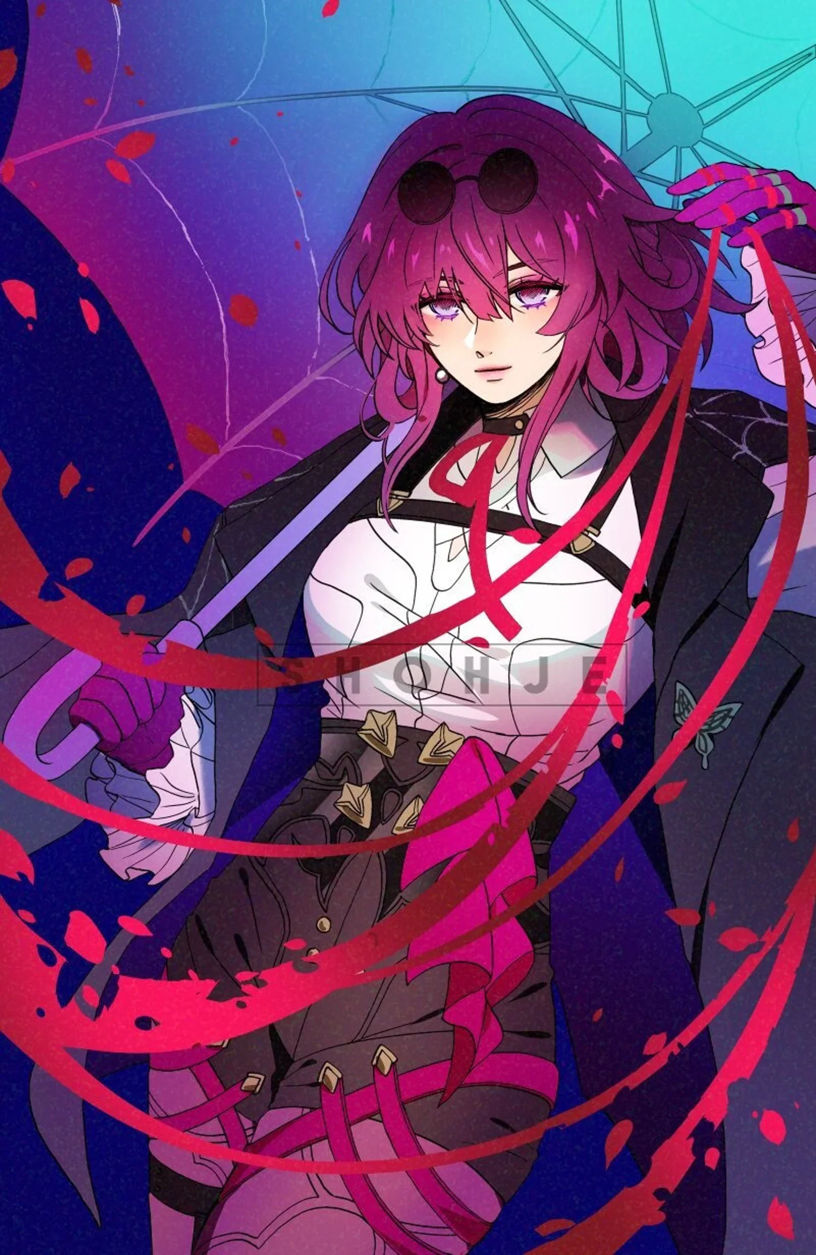 HONKAI Star Rail - kafka - 11x17 red foil print (fan art merch)