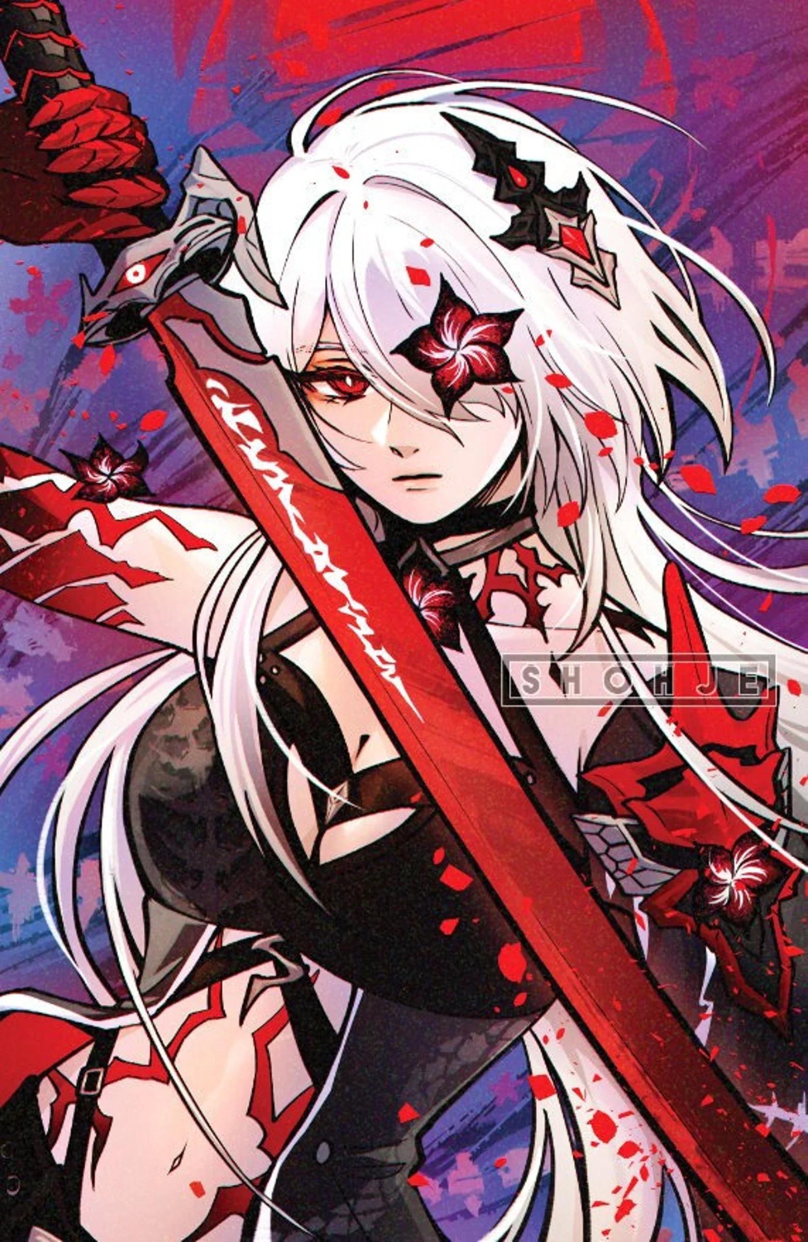 HONKAI Star Rail - acheron - 11x17 red foil print (fan art merch)