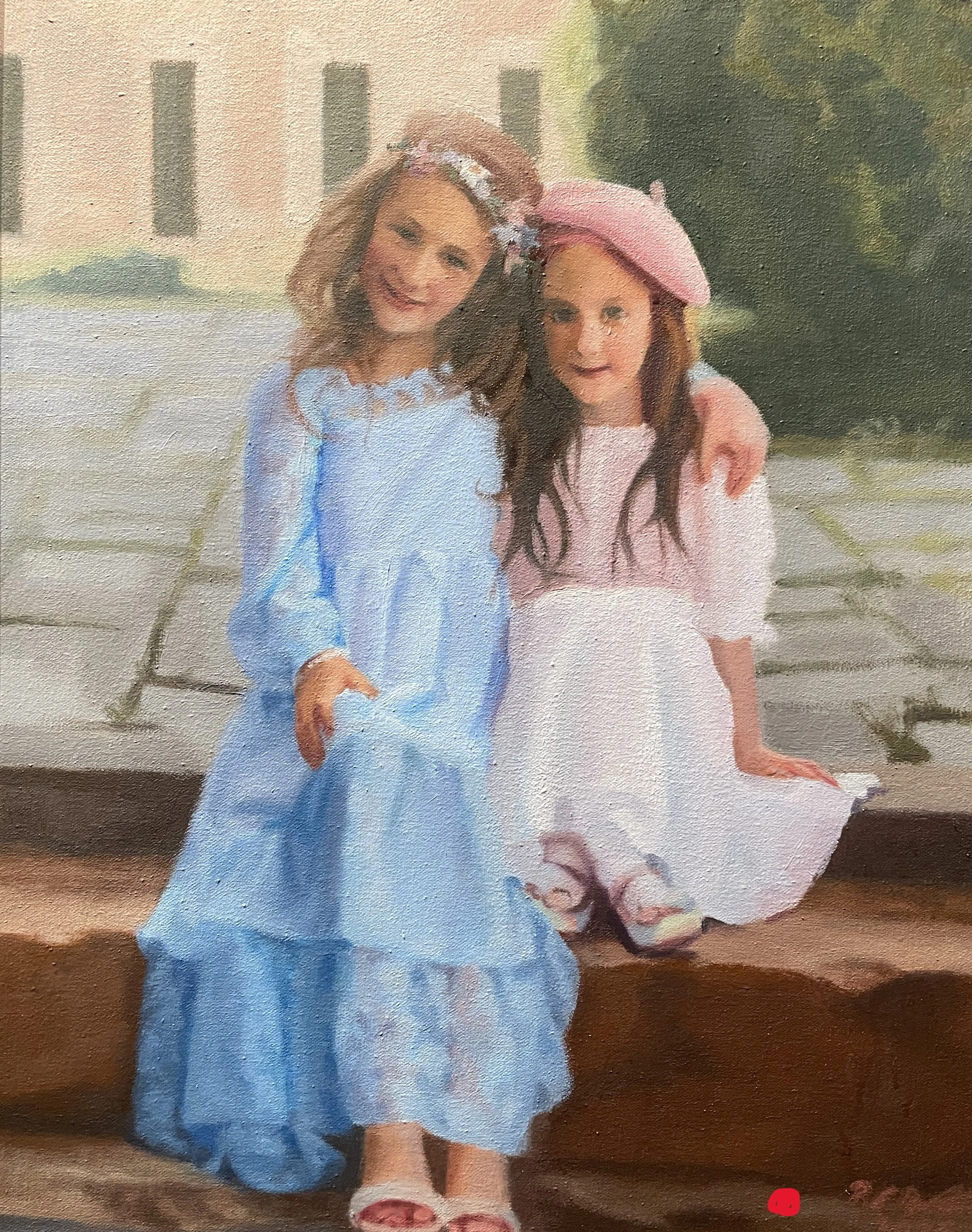 "Anneliese and Heidi," 18x24, oil on canvas