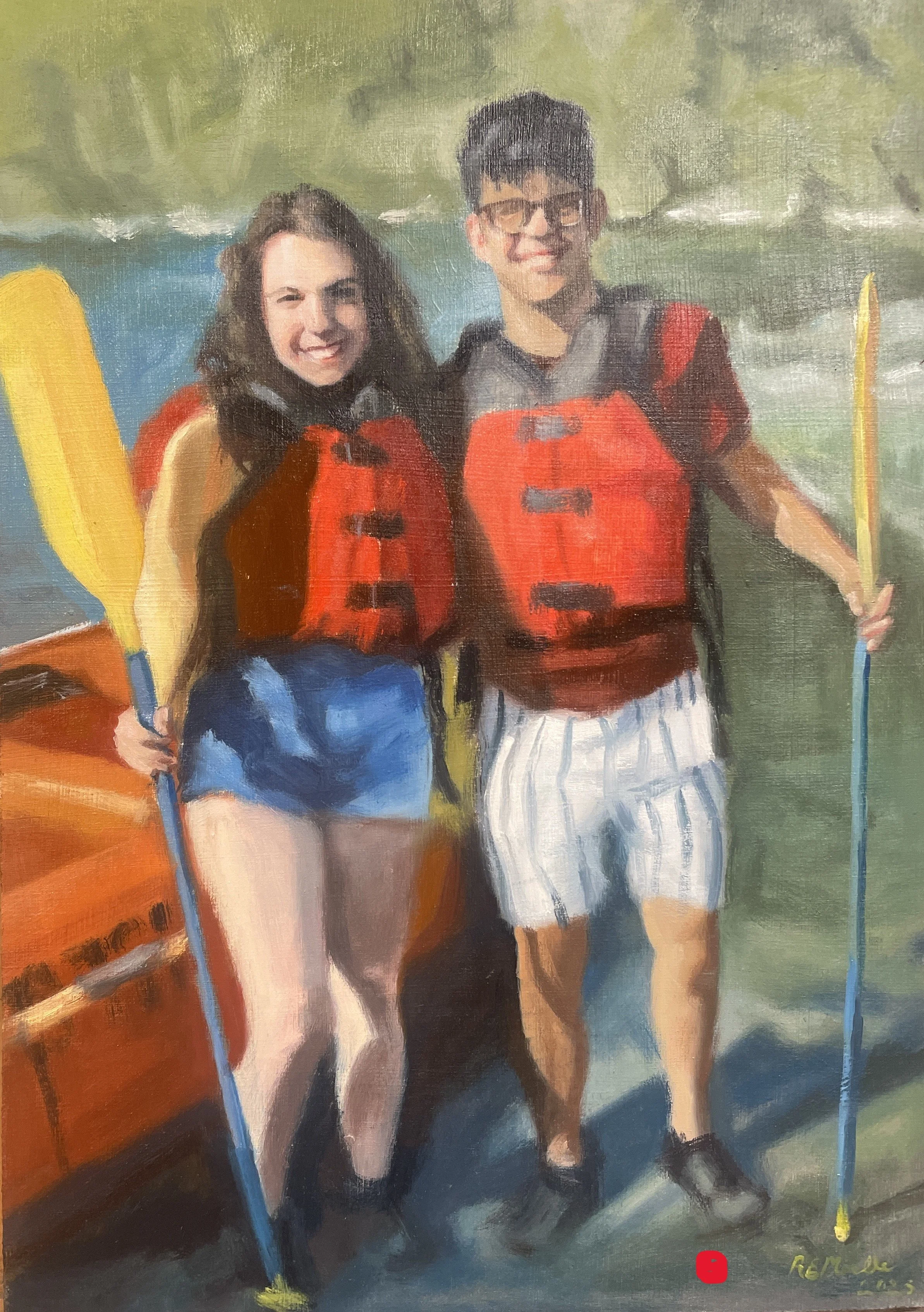 "Off Rafting," 9x12, oil on panel
