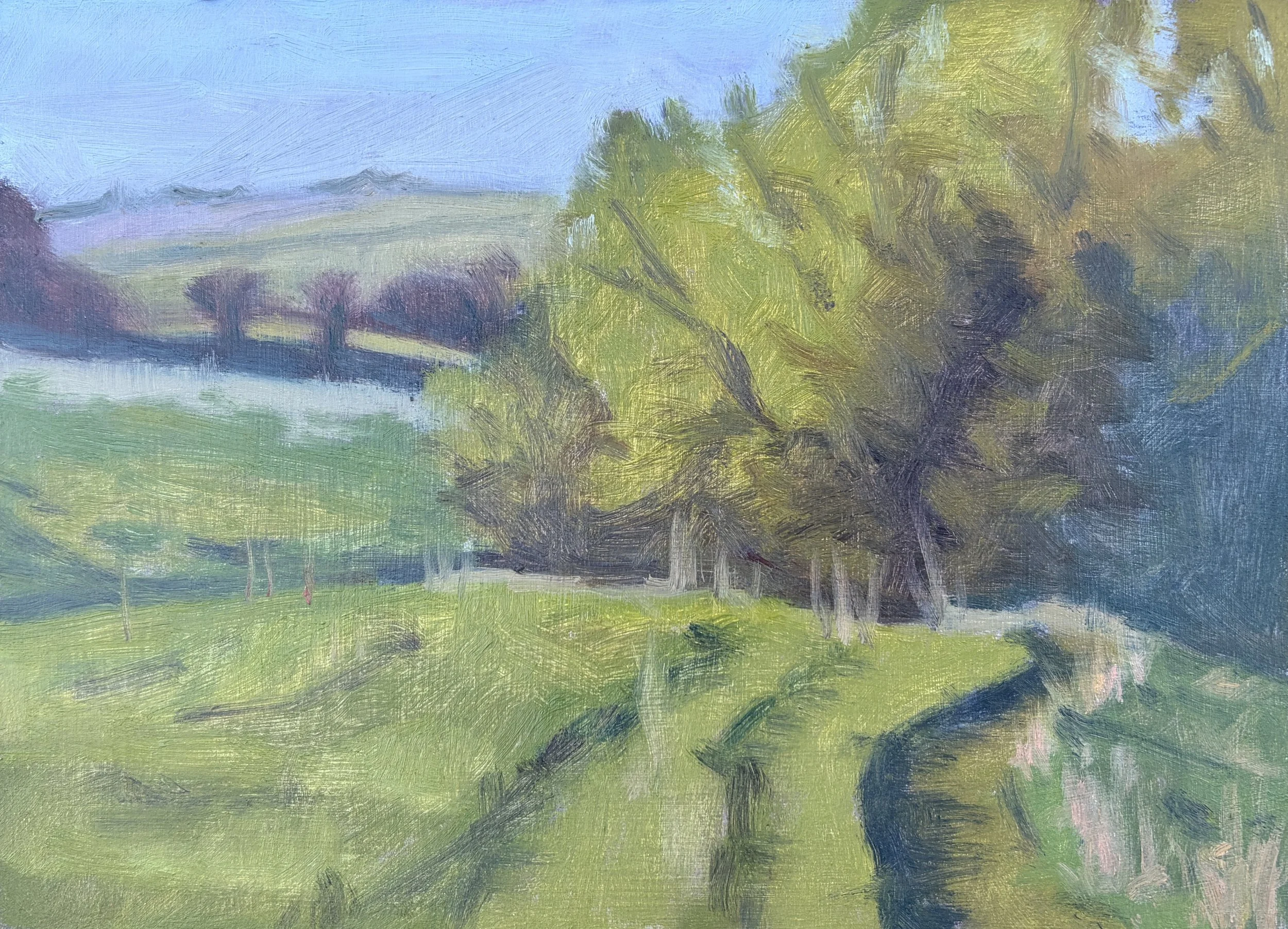 "Rolling Hills," 6x8, panel, $67