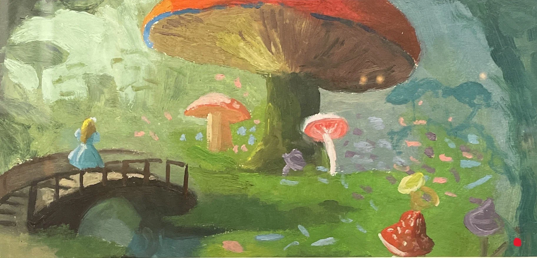 "Alice in Wonderland," 3x6, Illustration Paper, SOLD