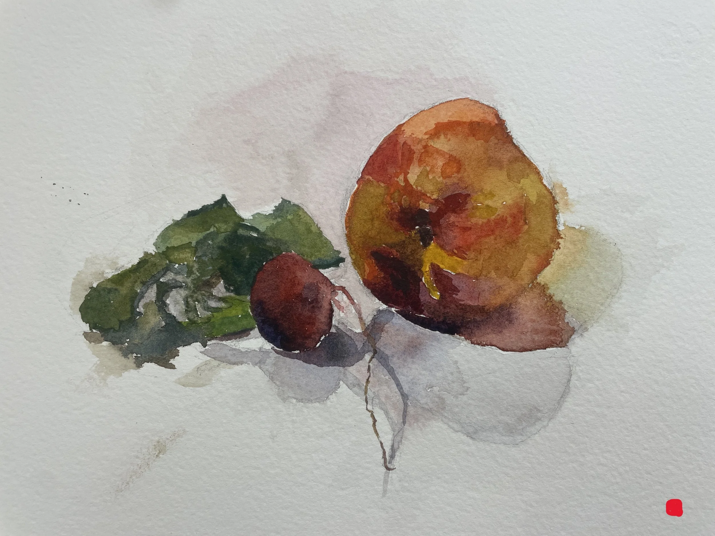 "Organic Still Life - Peaches," 6x8, SOLD