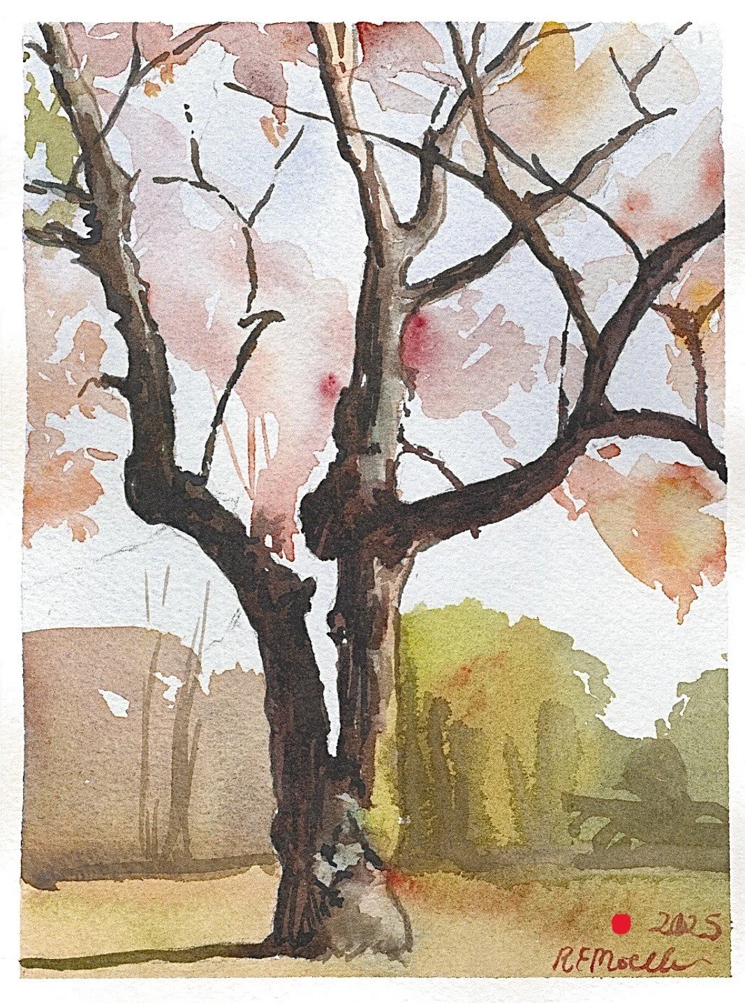 "Ghibli Tree #2," 5x8, SOLD