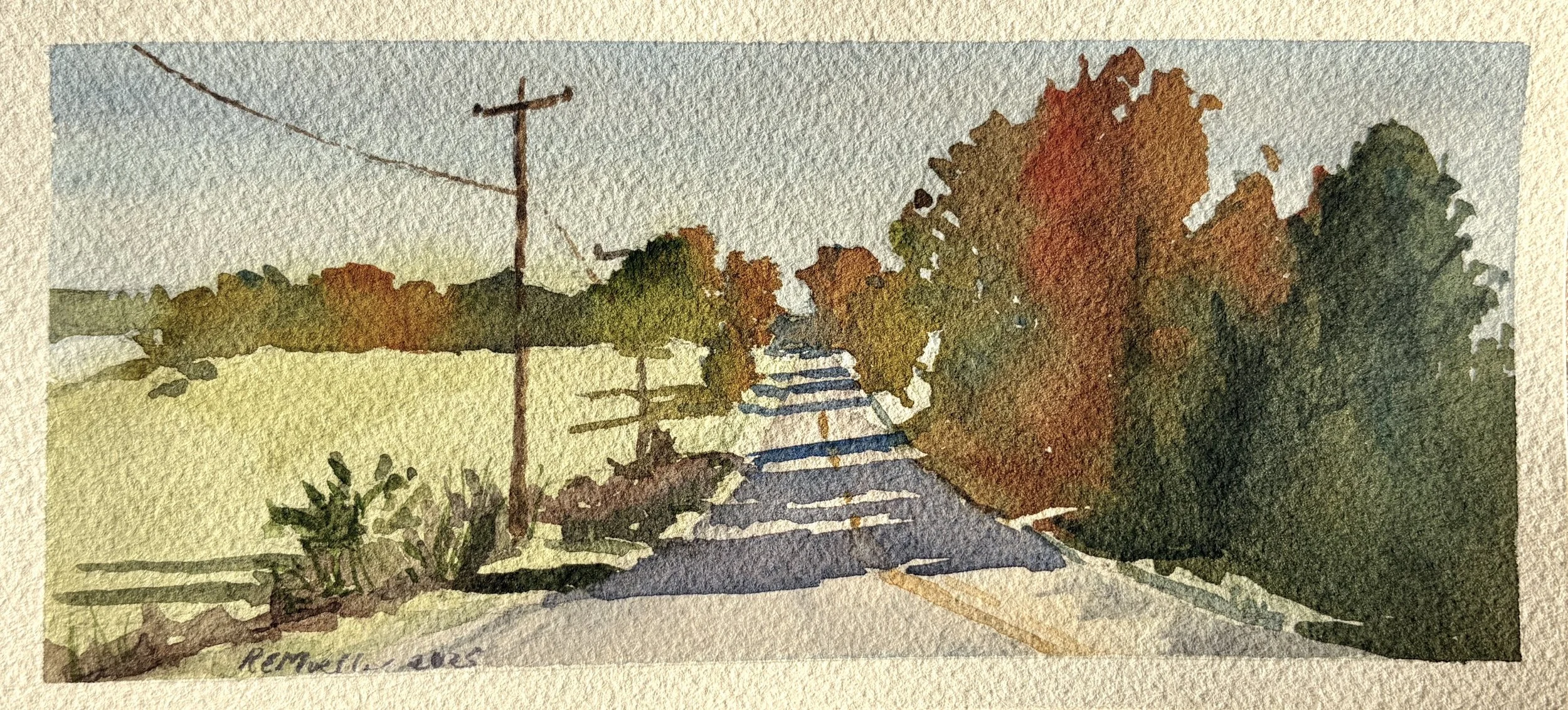 "Winding Road - Midwest Series #3," 3x7, $25