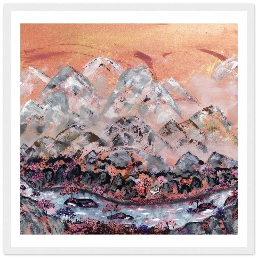 Premium Semi-Glossy Paper Wooden Framed Print - Chinese Mountain Landscape