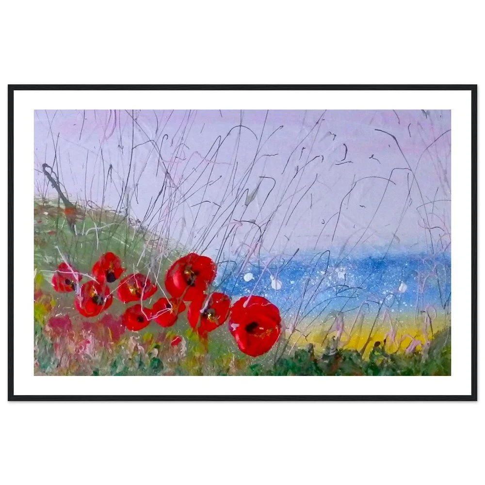 Premium Semi-Glossy Paper Wooden Framed Print - Poppy View