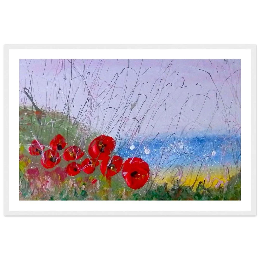 Premium Semi-Glossy Paper Wooden Framed Print - Poppy View