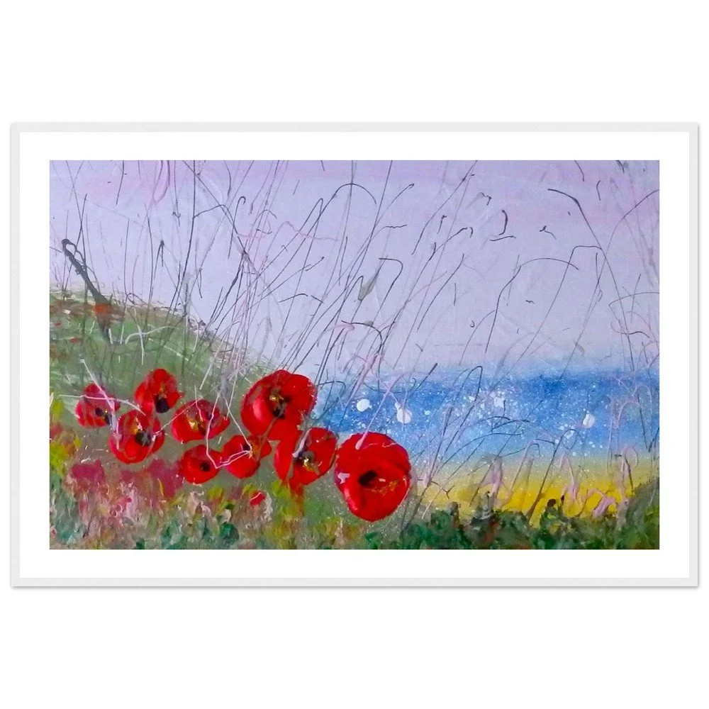Premium Semi-Glossy Paper Wooden Framed Print - Poppy View