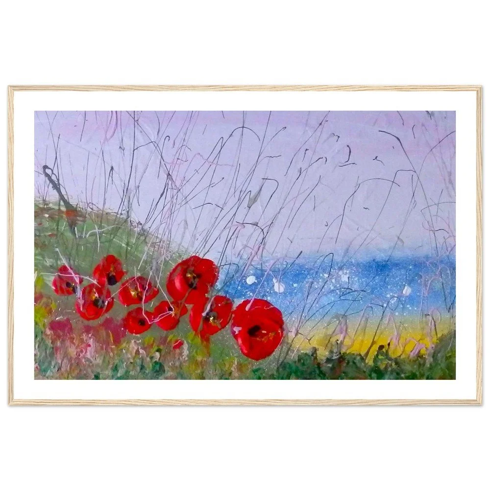 Premium Semi-Glossy Paper Wooden Framed Print - Poppy View