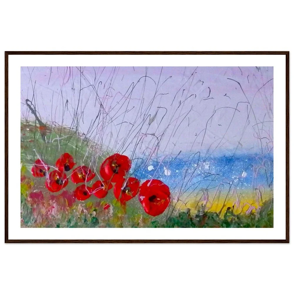 Premium Semi-Glossy Paper Wooden Framed Print - Poppy View