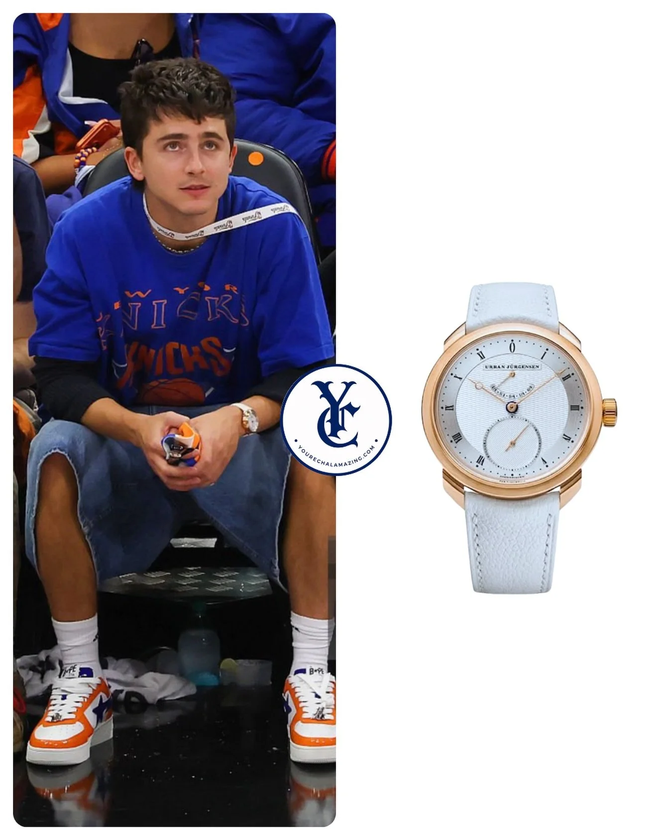 Timoth&eacute;e Chalamet at Knicks vs. Spurs, NBA Playoffs, NBA Finals / Round 4, Game 5, Frost Bank Center, San Antonio, Texas, June 13, 2026

Limited Edition UJ-1 Tourbillon in 18K 5N Rose Gold with Silver Dial (one of only 25 pieces ever made)
$46