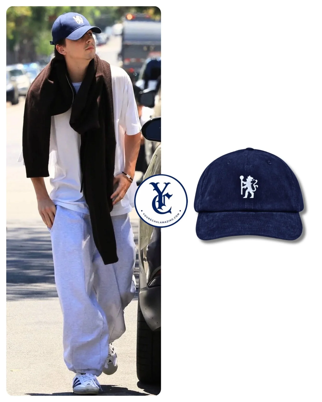 Timoth&eacute;e Chalamet walking in Los Angeles, July 17, 2026

Chelsea Football Club London Embroidered Corduroy Lion Crest Patch Hat
$30

Shop It ➡️ https://go.shopmy.us/p-72552272

#timothee #timotheechalamet #chelseafc #worldcup #worldcup2026