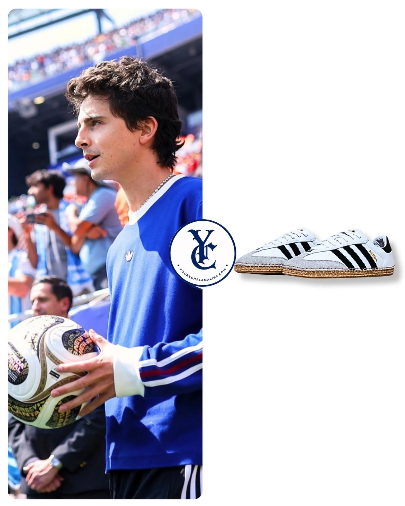 Timoth&eacute;e Chalamet at FIFA World Cup Finals, Argentina vs. Spain, MetLife Stadium, East Rutherford, New Jersey, July 19, 2026

Adidas x CLOT Samba Espadrille - Cloud White/Core Black
$140 (currently on sale for $105!)

Shop It ➡️https://go.shop