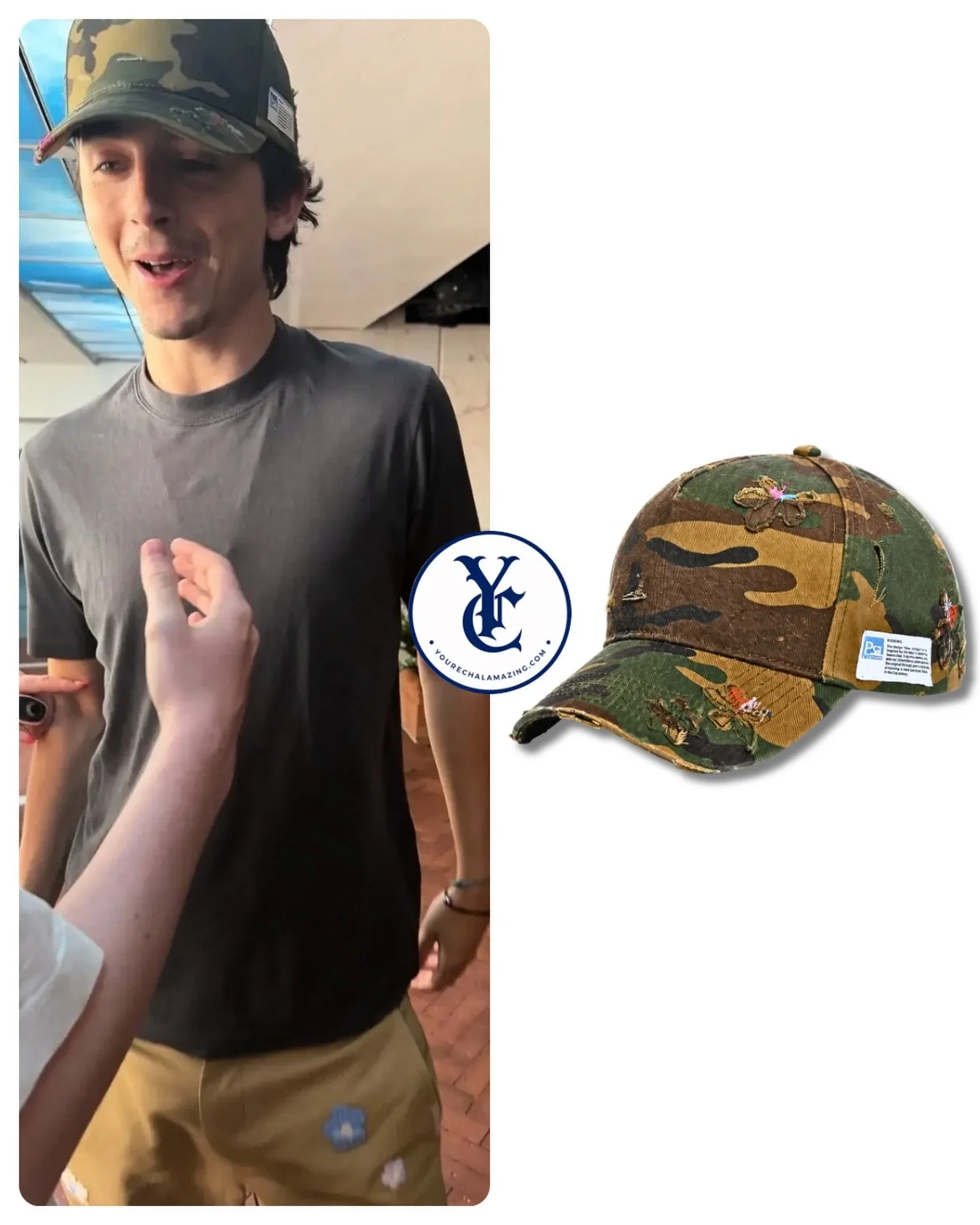 Timoth&eacute;e Chalamet in an outing in Los Angeles, wearing head to toe @nahmias , July 29, 2026. 

Pic credit: ben_costa14

Nahmias Camo Gardener Trucker Hat 
$150

Shop It ➡️ https://go.shopmy.us/p-75574425

#timotheechalamet #timothee #nahmias #