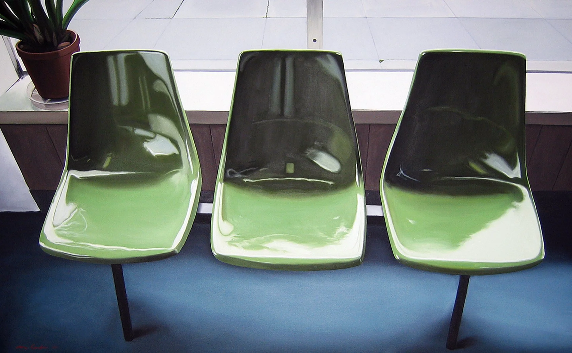 Three Green Seats 32x52 2004
