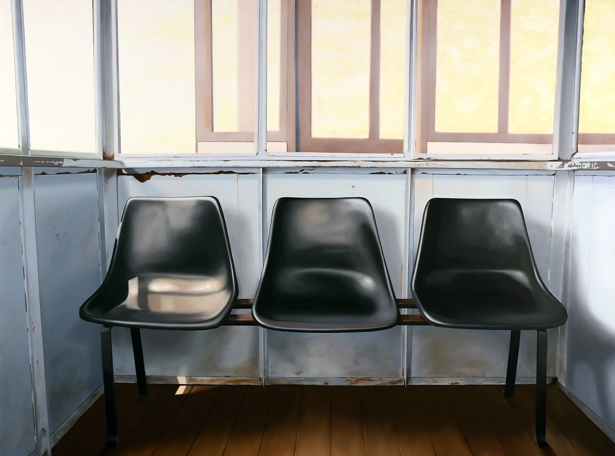 Three Black Seats 47x63 2008