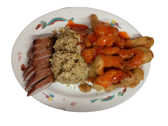Dinner 3 Item Choice Combination (image: Sweet and Sour Chicken, BBQ Pork, Pork Fried Rice)