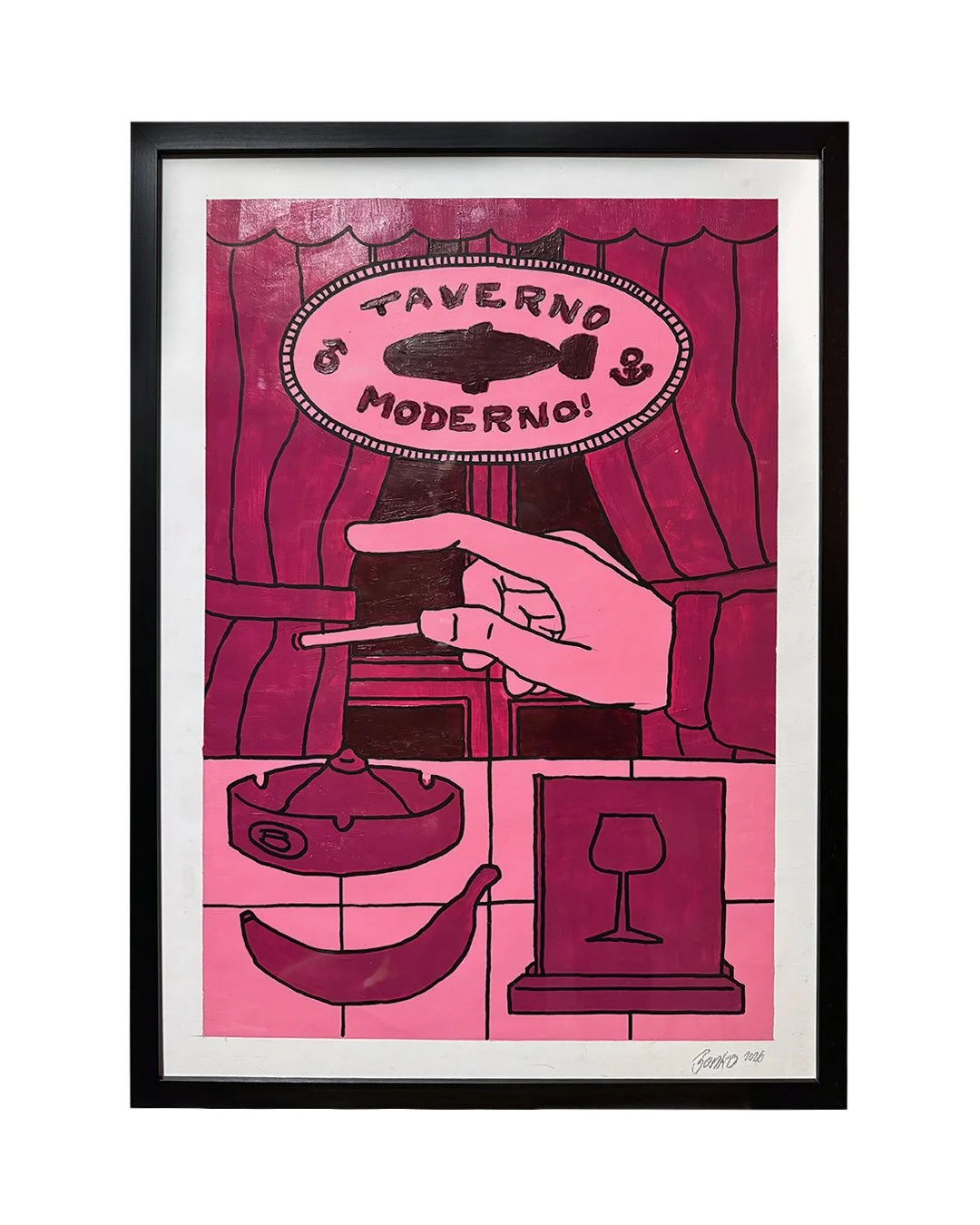 Taverno Moderno - Acrylic on paper - 42x59,4 cm - 2026