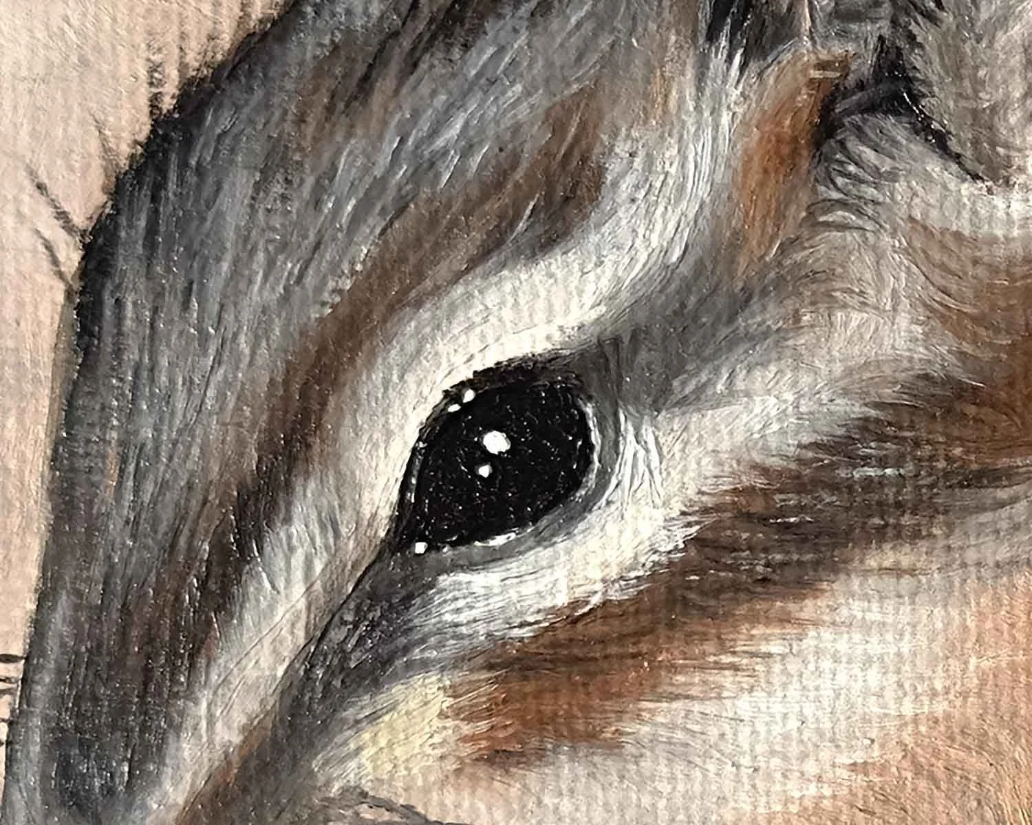 A close up of a giclée fine art print of an oil painting of a chipmunk at Sapphire Point in Summit County, Colorado.