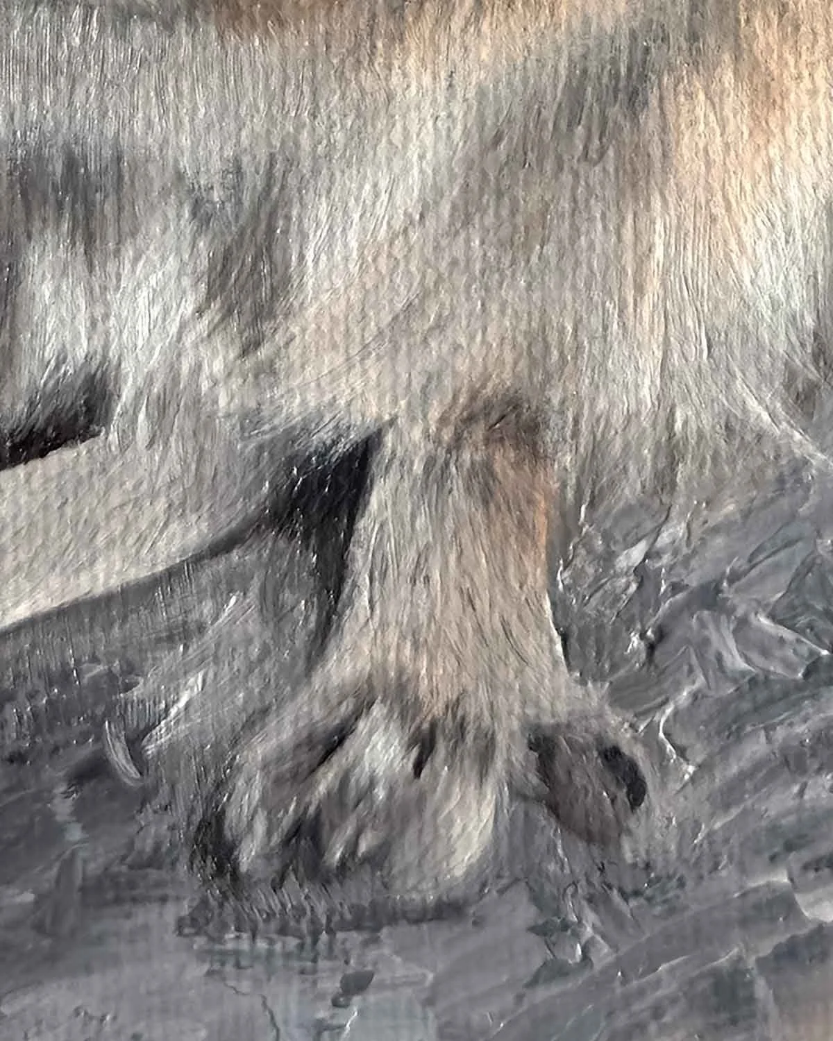 A close up of a giclée fine art print of an oil painting of a chipmunk at Sapphire Point in Summit County, Colorado.