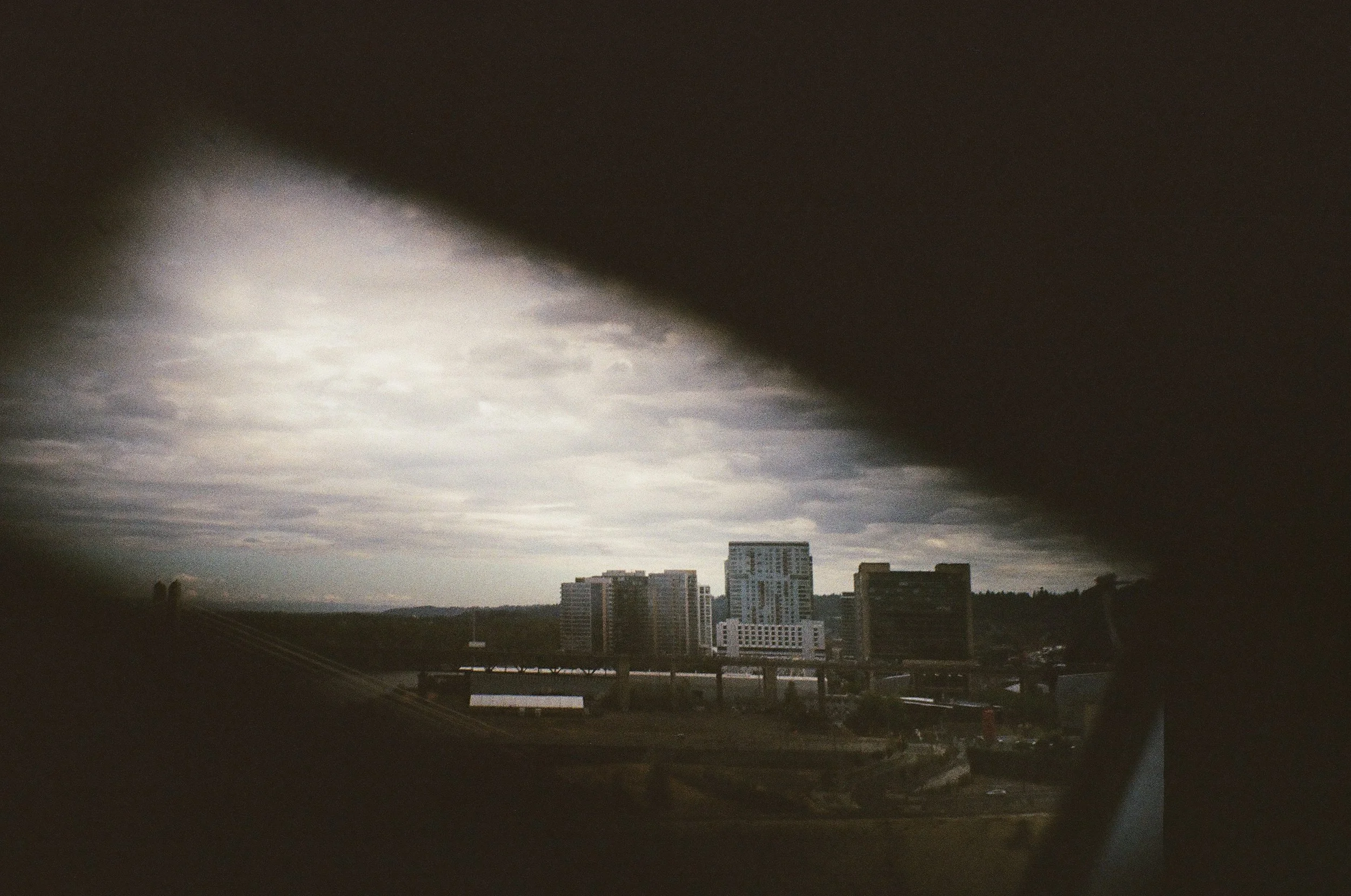 Through the Bars of a Bridge - A Viewfinder Portrait of Portland, OR - 2024, Kodak Portra 400