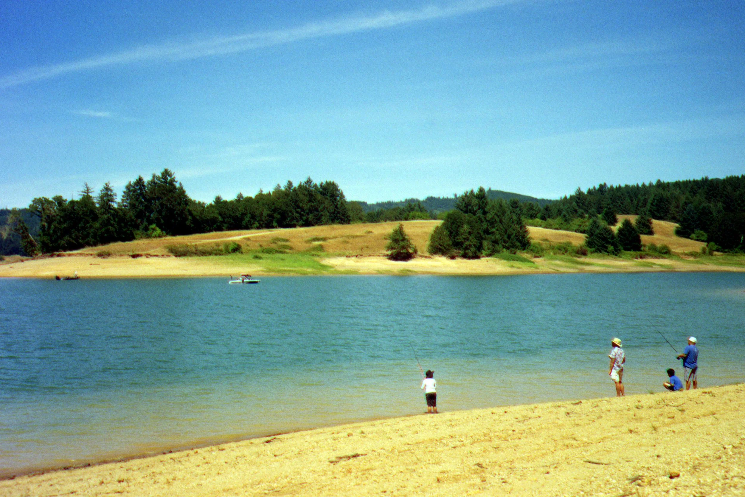 A Father and Sons Fish at Henry Hagg Lake - Aug. 2023, Kodak Portra 400