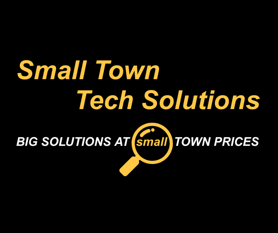 Black background with bold yellow and white text, and a magnifying glass icon highlighting the word 'small'.