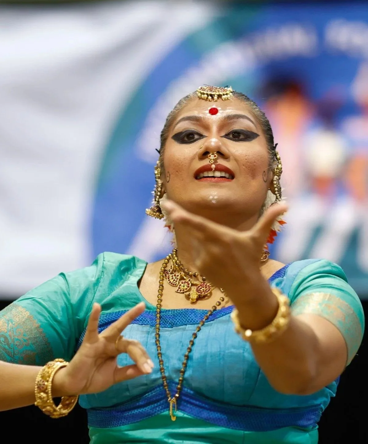 Performer dancing at the International Food and Dance Festival.