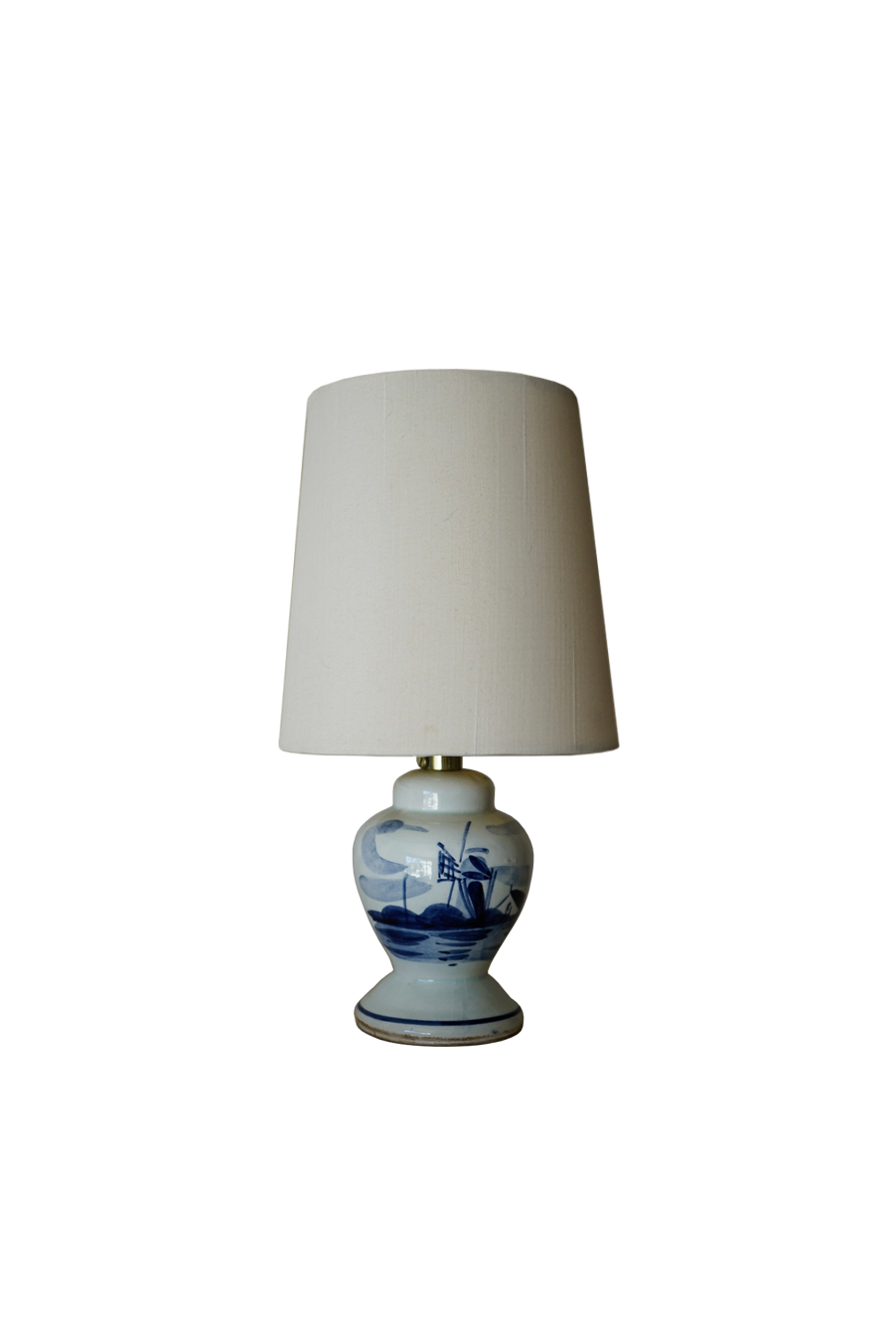 Small Blue and White Ceramic Lamp, c. 1950s