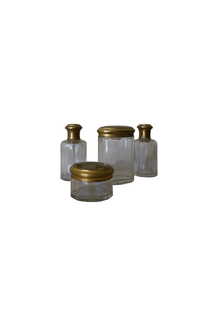 French Glass Vanity Dresser Set, c. 1920s