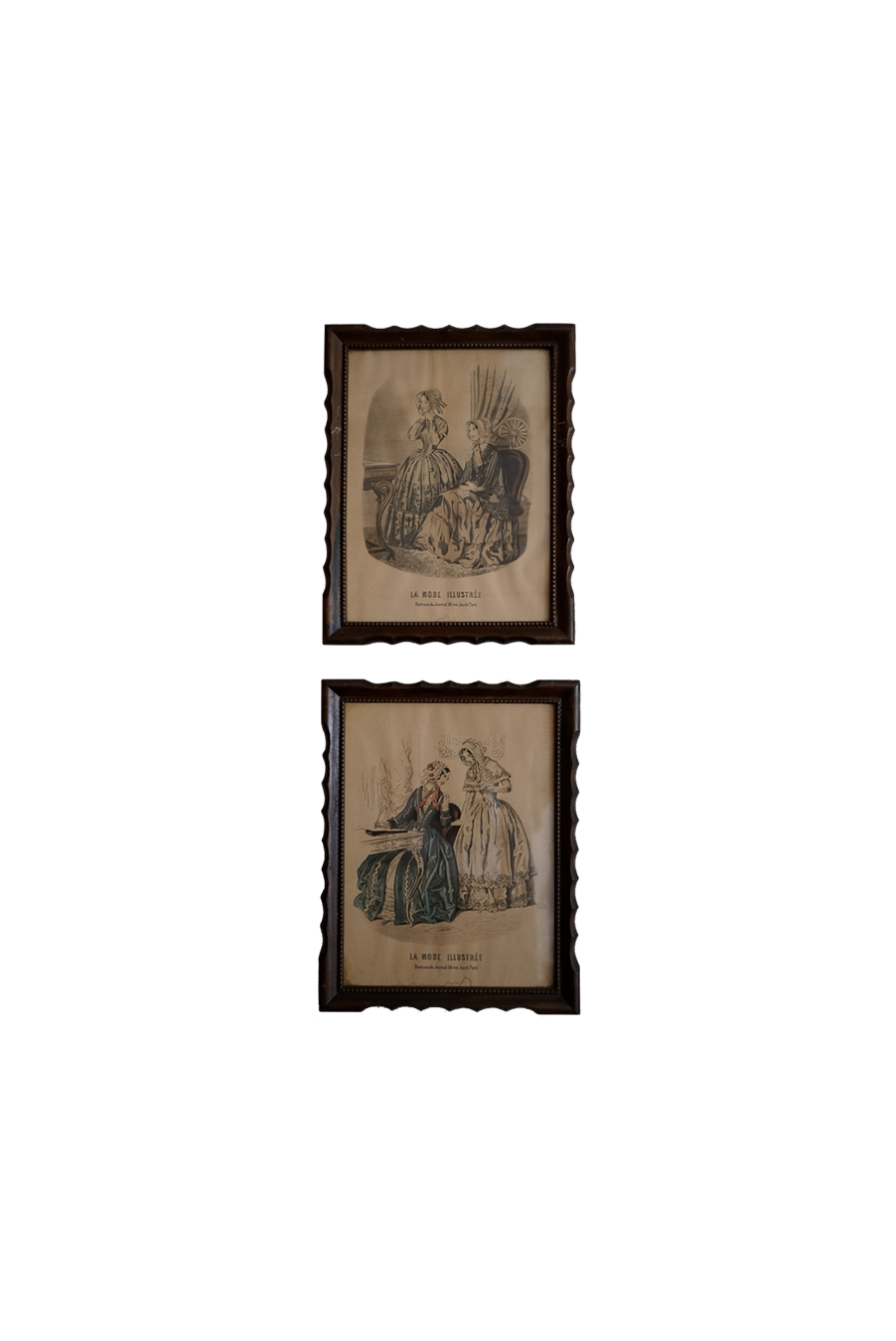 Pair of French Fashion Plates, La Mode Illustrée, circa 1860s
