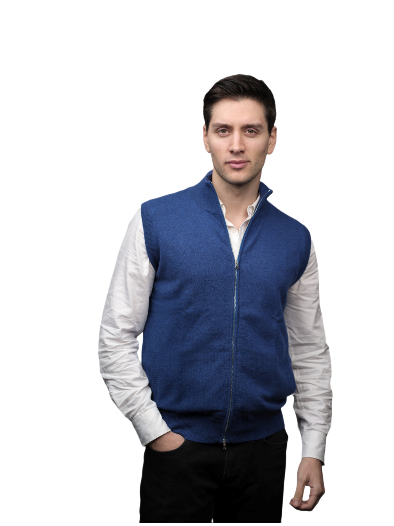 Men's Cashmere Zip Vest