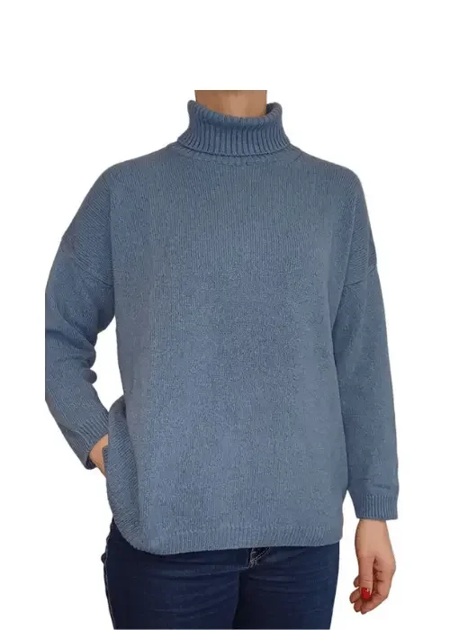 Regenerated Cashmere High‑Neck Sweater