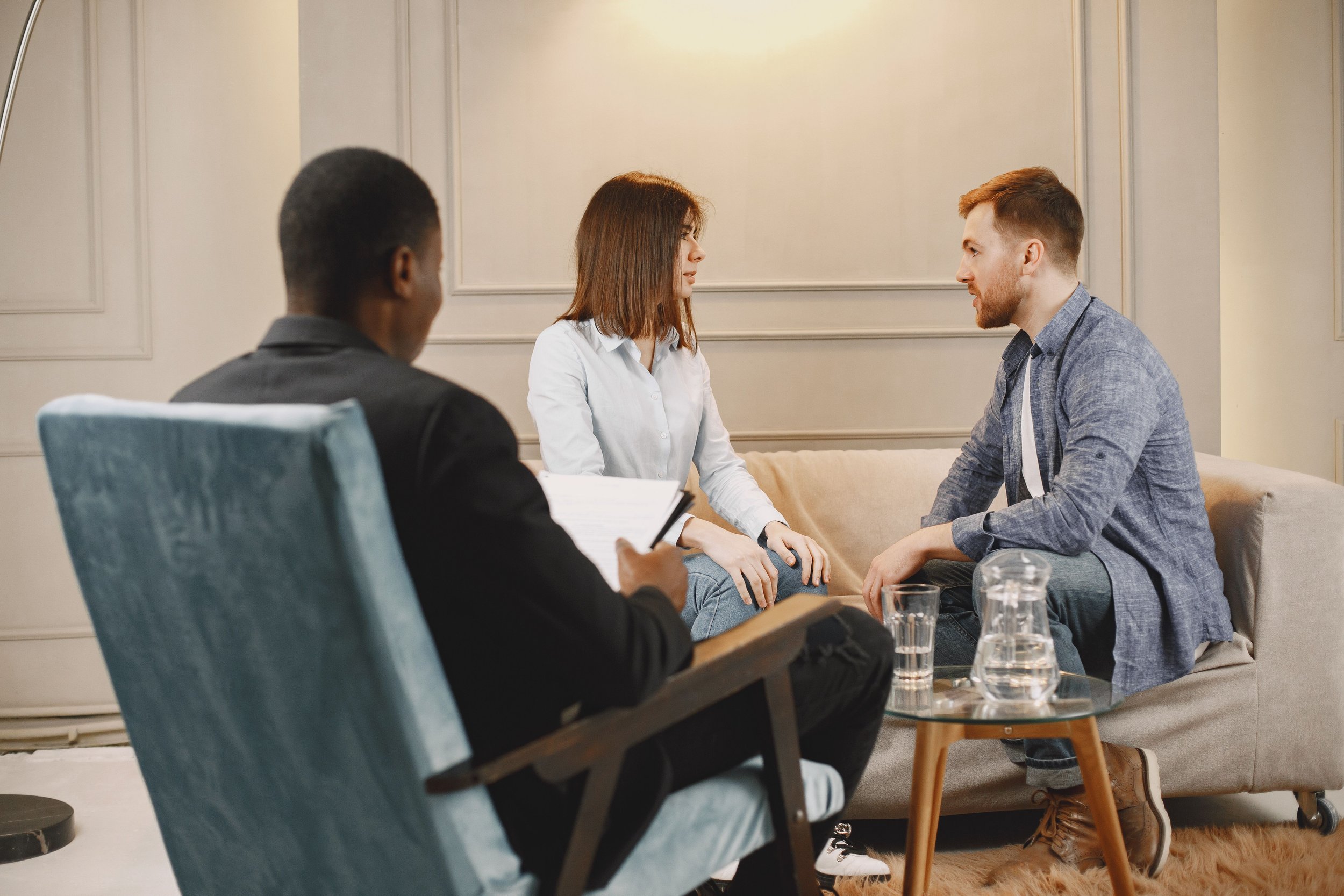 Family or couples therapy session with Dr. Kelsey George.