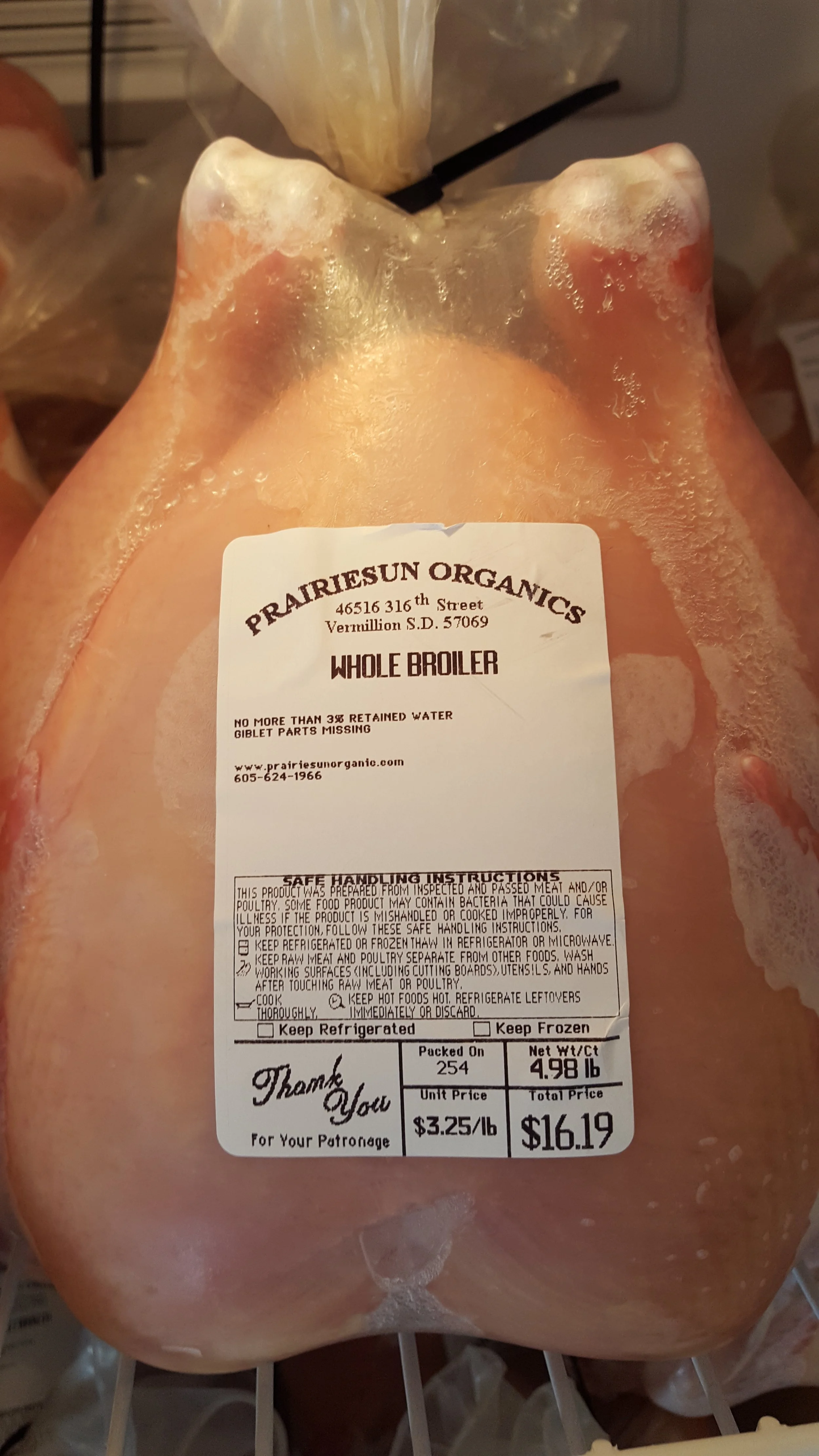 Whole Frozen Chicken