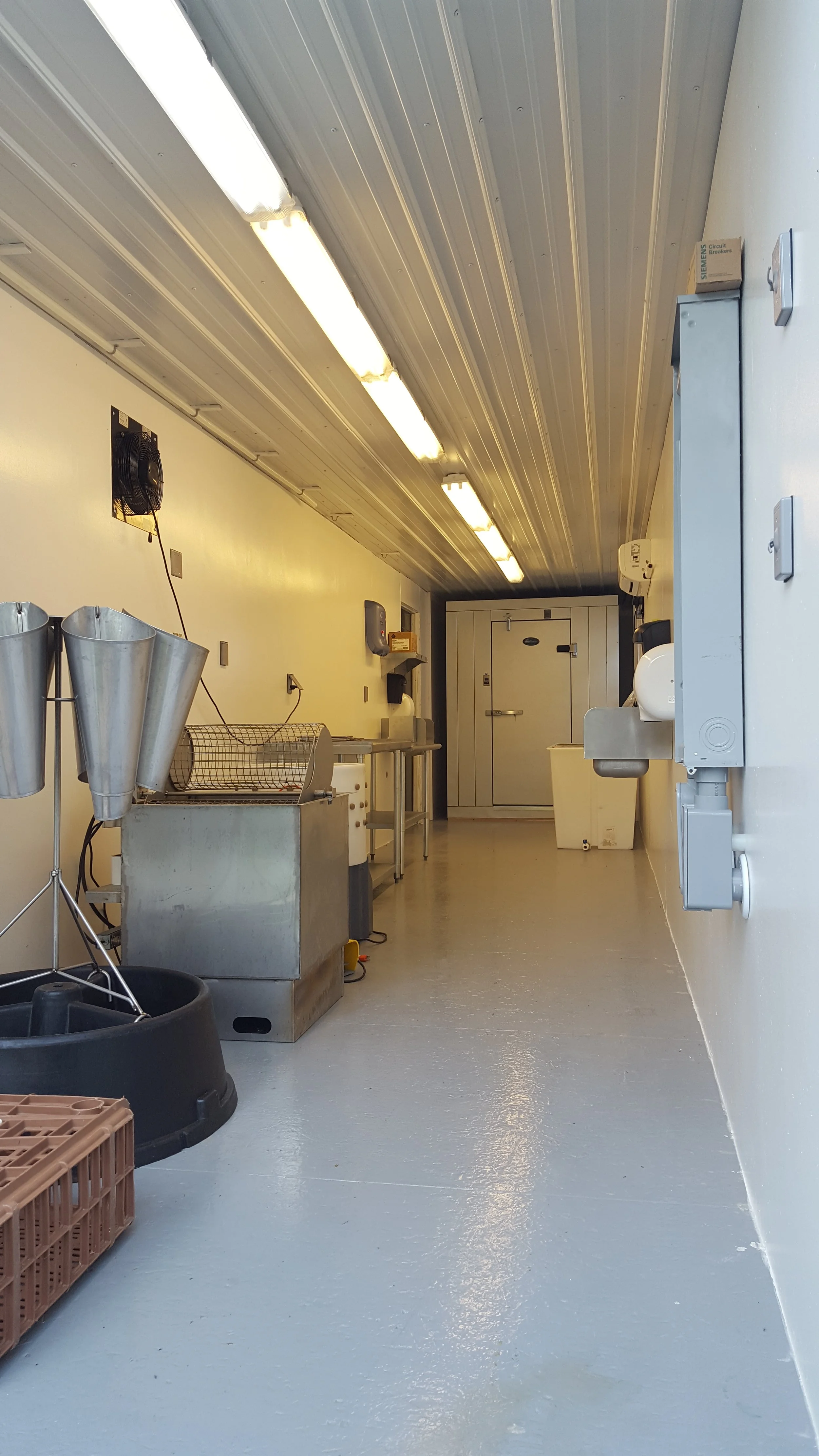 interior processing facility facing the rear