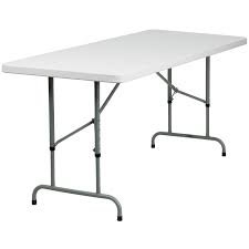 White folding table with metal legs