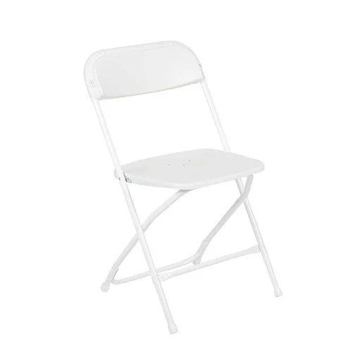 White folding chair.