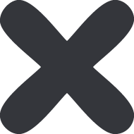 Black X mark on a white background